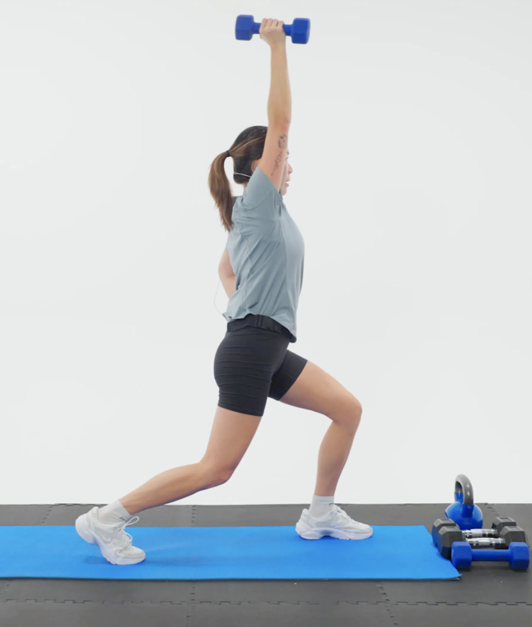 Split Squat Hold + Overhead Press